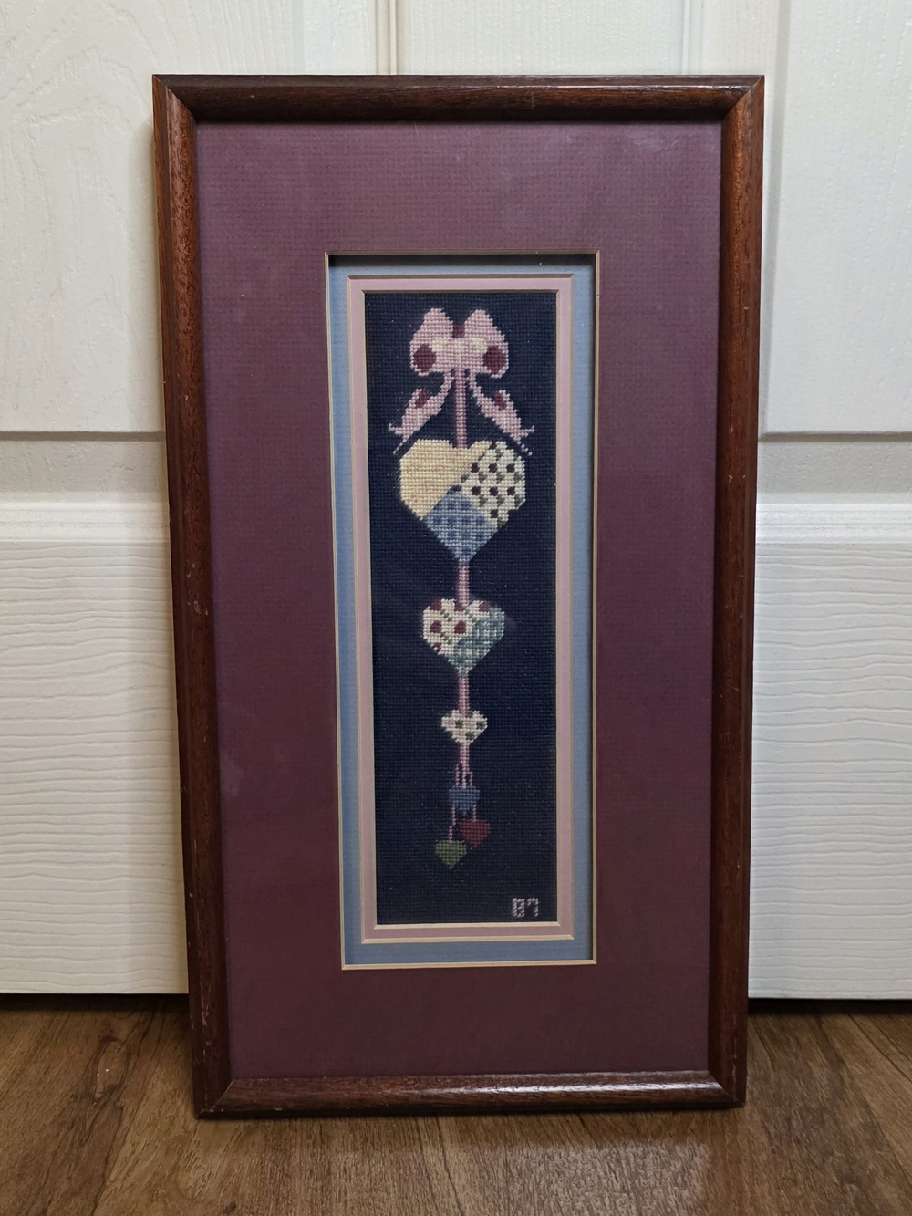 Vintage 1987 Framed Handmade Cross Stitch Artwork